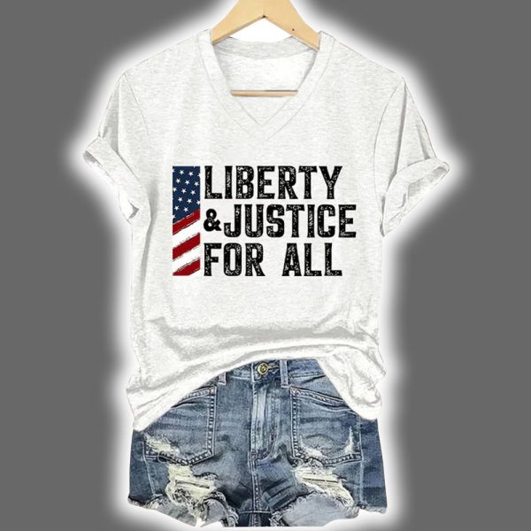 Liberty And Justice For All Print T Shirt 3