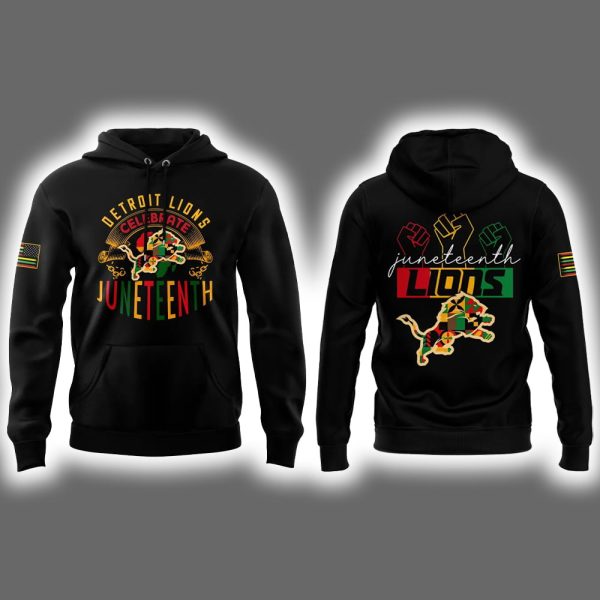 Lions Celebrate Juneteenth 2025 Hoodie Joggers Cap
