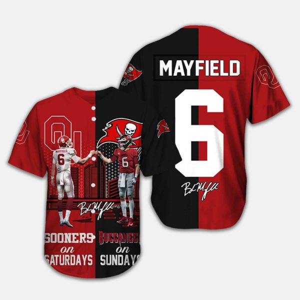 Mayfield Sooners On Saturdays Buccaneers On Sundays Jersey