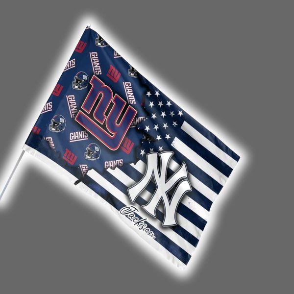 NY Giants x Yankees Personalized Flag