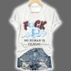 No Human Is Illegal Print V Neck T Shirt 4