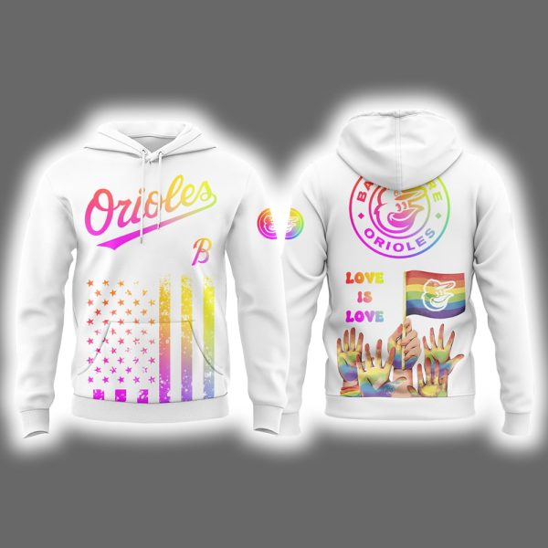 Orioles 2025 Celebration Pride Month Love Is Love Hoodie Joggers Cap
