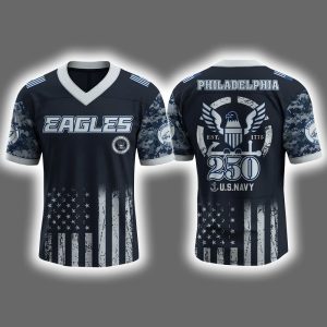 2025 Eagles US NAVY 250th Birthday Celebration Football Jersey