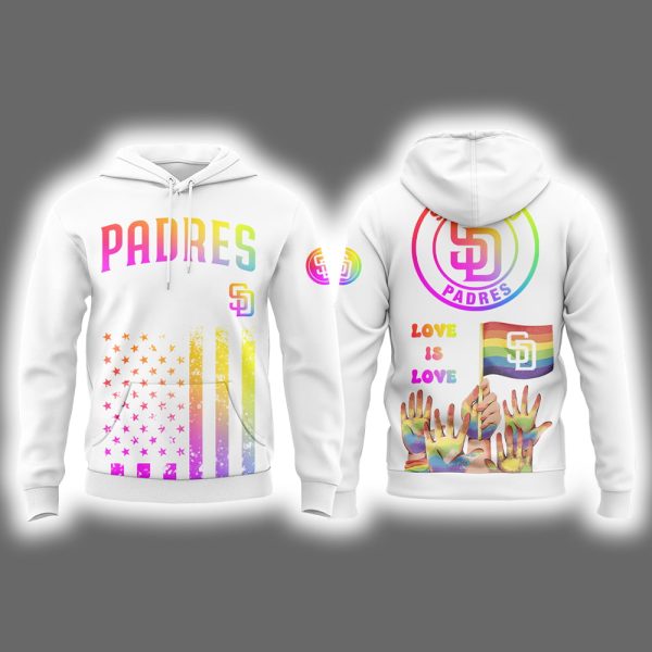 Padres 2025 Celebration Pride Month Love Is Love Hoodie Joggers Cap