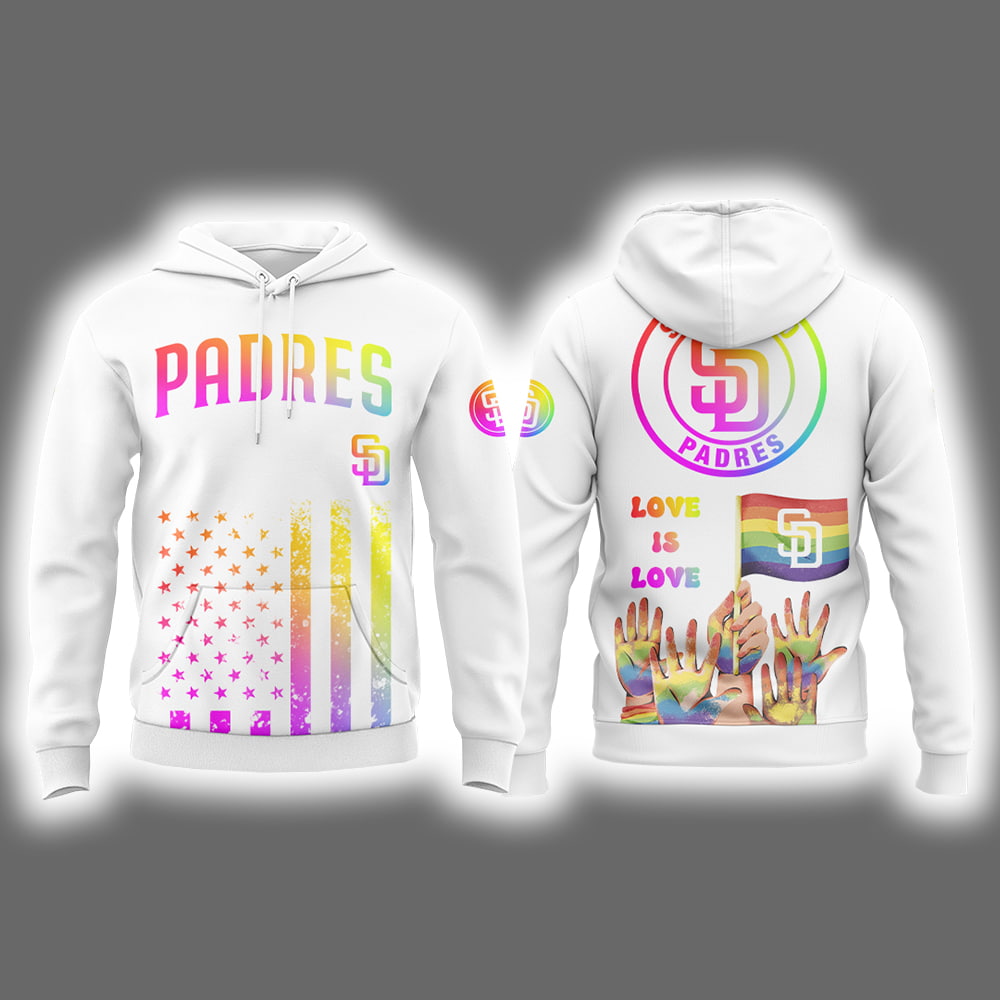 Padres 2025 Celebration Pride Month Love Is Love Hoodie Joggers Cap Padres 2025 Celebration Pride Month Love Is Love Hoodie Joggers Cap