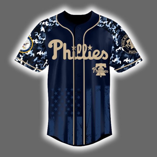 Phillies 2025 US Navy 250th Birthday Military Jersey 2