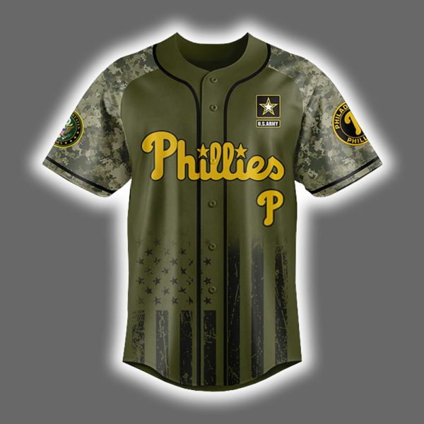 Phillies US ARMY 250th Birthday Celebration Jersey 2025 2