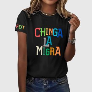 FDT Chinga LA Migra Abolish ICE Print T-Shirt