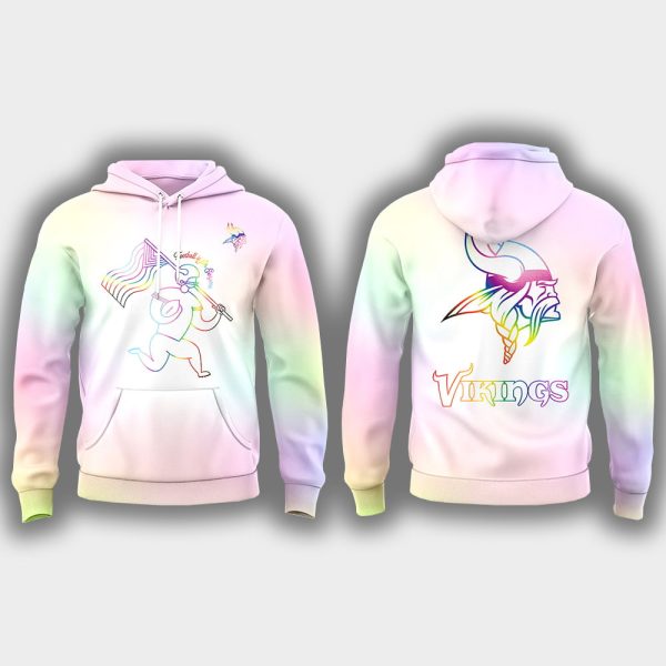 2025 Vikings Celebrating Pride Month Hoodie Joggers Cap