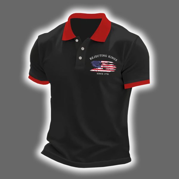 Rejecting Kings Since 1776 Print Casual Polo Shirt 2