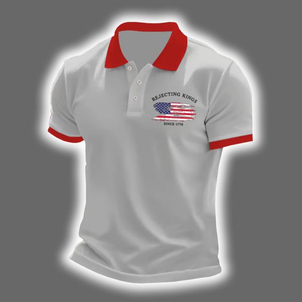 Rejecting Kings Since 1776 Print Casual Polo Shirt 3