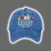 Resist Floral No King In America Since 1776 Embroidery Hat 2