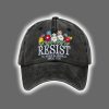 Resist Floral No King In America Since 1776 Embroidery Hat 3