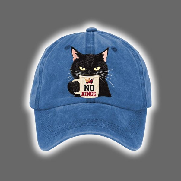 Retro Black Cat No King Printed Baseball Cap 3