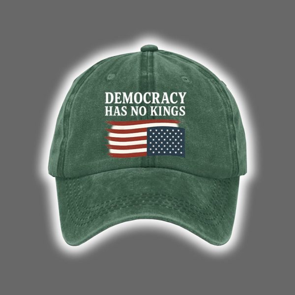 Retro Democracy Has No Kings Printed Baseball Cap 4