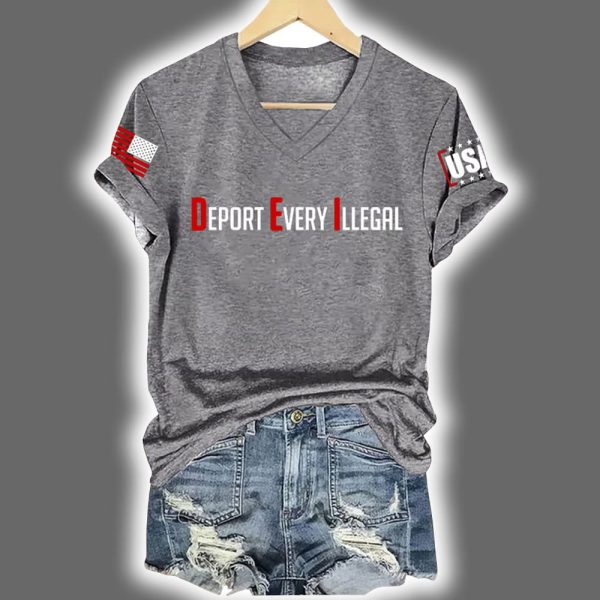 Retro Deport Every Illegal Print Short Sleeve T Shirt 7