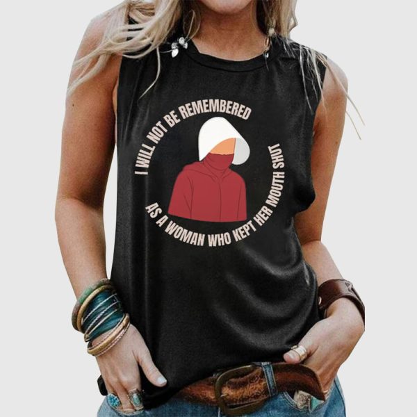 Retro I Will Not Be Remembered As A Woman Who Kept Her Mouth Shut Print Tank Top 2