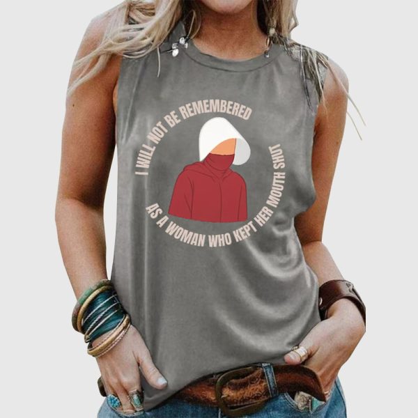 Retro I Will Not Be Remembered As A Woman Who Kept Her Mouth Shut Print Tank Top 3