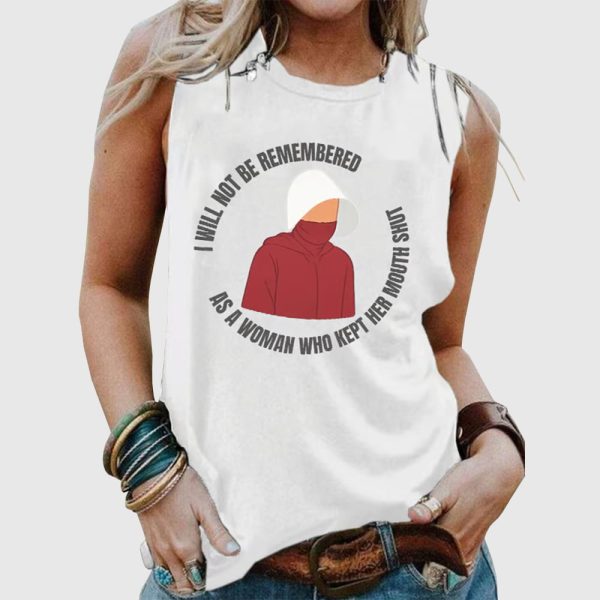 Retro I Will Not Be Remembered As A Woman Who Kept Her Mouth Shut Print Tank Top 4