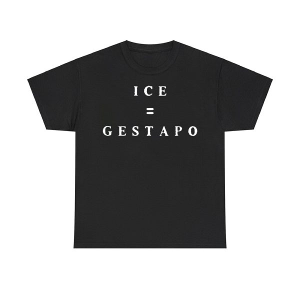 Retro ICE Gestapo Protest Printed T-shirt