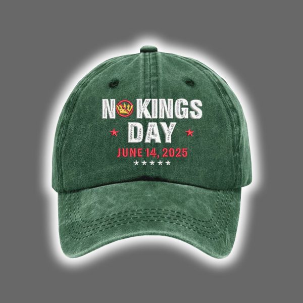Retro No Kings Day June 14 2025 Print Baseball Cap