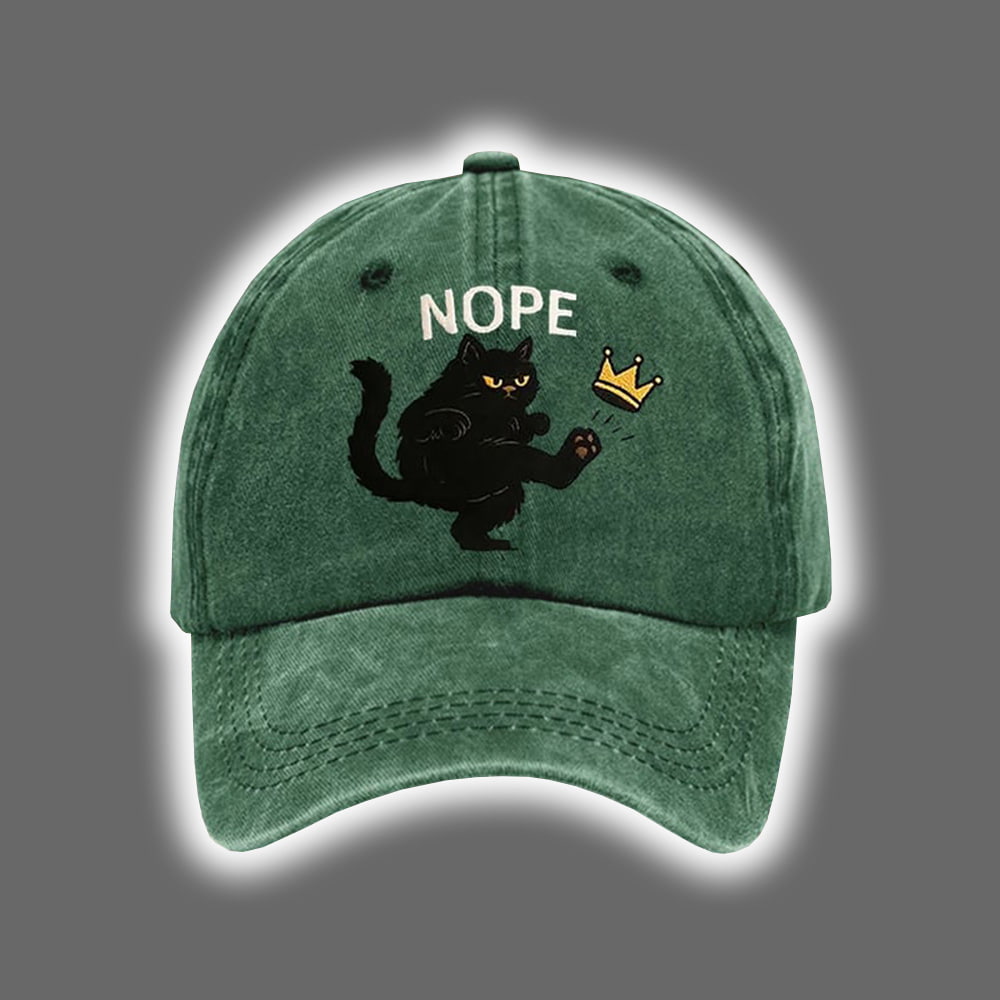 Retro No Kings In America Cat Crown Nope Baseball Cap Retro No Kings In America Cat Crown Nope Baseball Cap