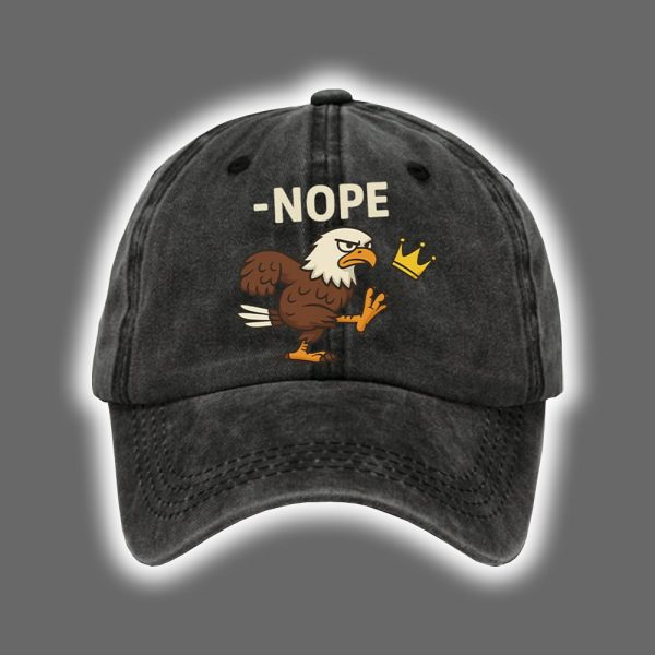 Retro No Kings In America Eagle Crown Nope Print Baseball Cap 2