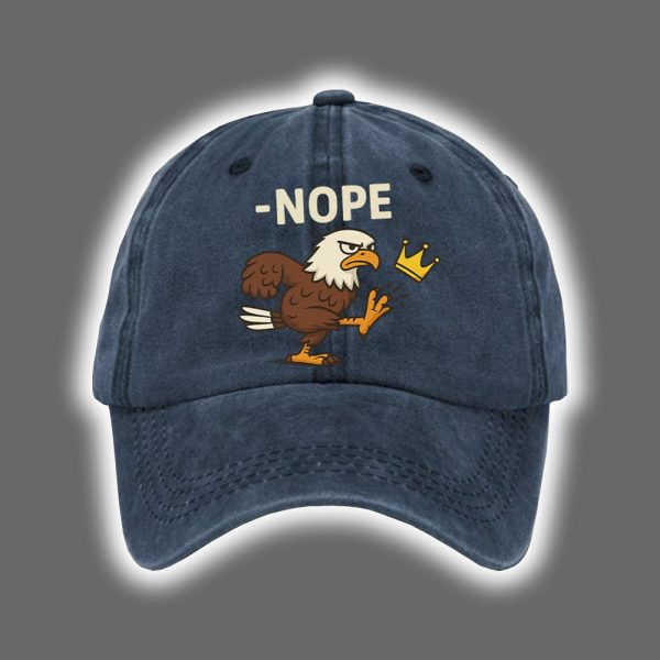 Retro No Kings In America Eagle Crown Nope Print Baseball Cap 3