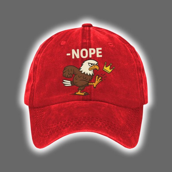 Retro No Kings In America Eagle Crown Nope Print Baseball Cap 4