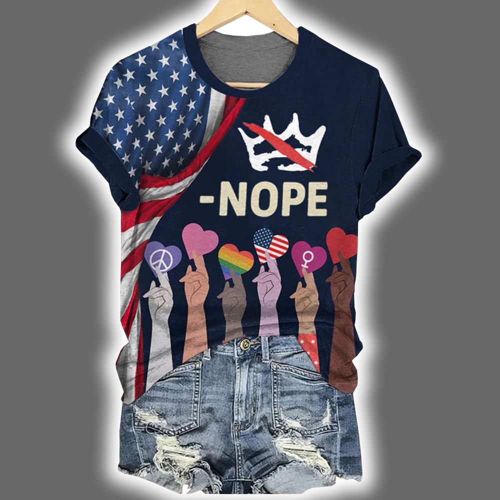 Retro No Kings In America LGBTQ Print T-Shirt Retro No Kings In America LGBTQ Print T-Shirt