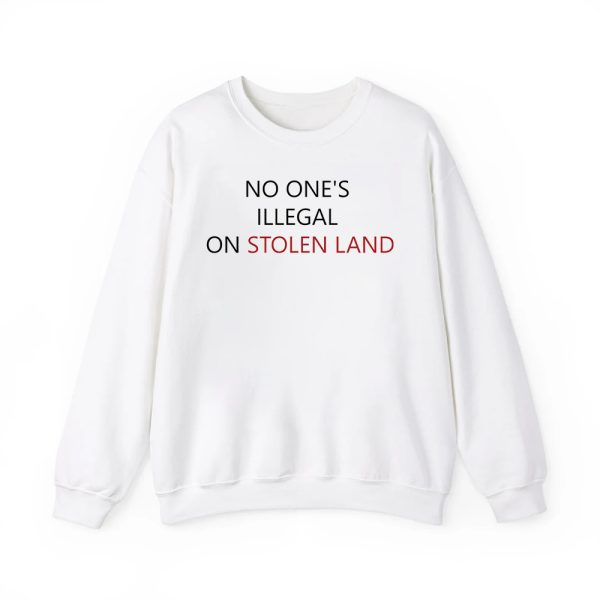Retro No Ones Illegal On Stolen Land Print Short Sleeve T Shirt 4