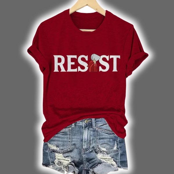 Retro Resist Feminist Female Empowerment Women's Rights Pro Choice Print Shirt