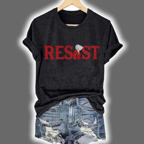 Retro Resist Feminist Female Empowerment Womens Rights Pro Choice Print Shirt 2