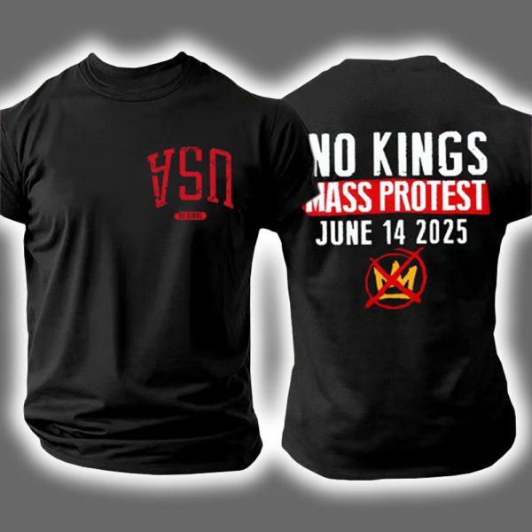 Retro Upside Down USA No Kings Mass Protest June 14 2025 Print Shirt