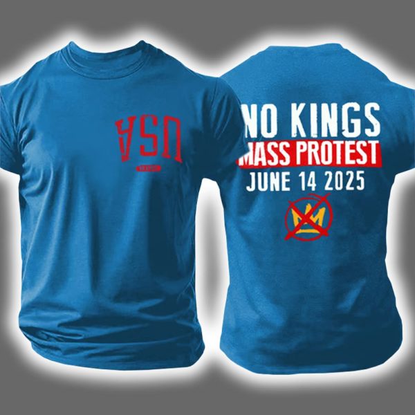 Retro Upside Down USA No Kings Mass Protest June 14 2025 Print Shirt 3