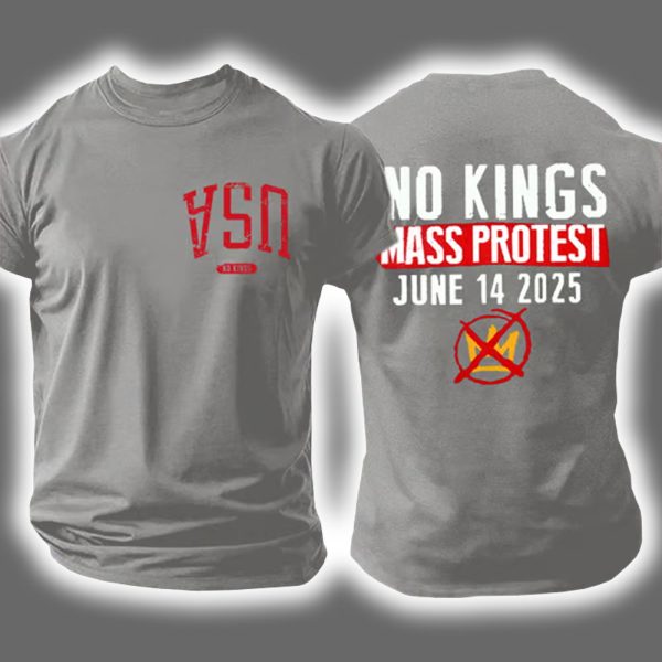 Retro Upside Down USA No Kings Mass Protest June 14 2025 Print Shirt 4
