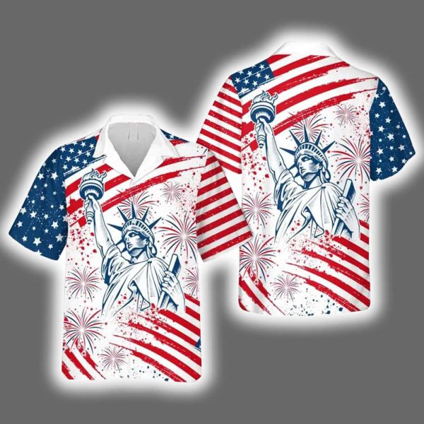 Statue Of Liberty 4th Of July Patriotic Hawaiian Shirt 2025