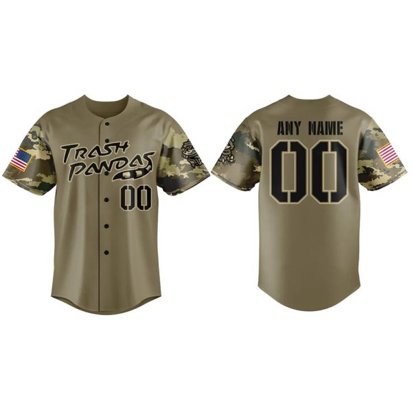Trash Pandas Military Appreciation Night 2025 Baseball Jersey