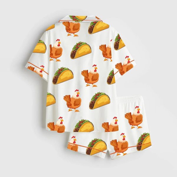 Trump Always Chickens Out Political Humor Satin Pajama Set