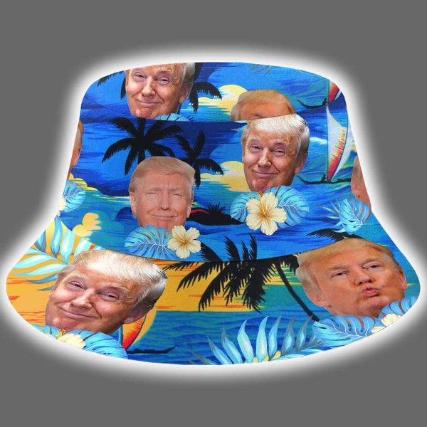 Trump Freedom Floats Here US Patriotic Pride Bucket Hat 2