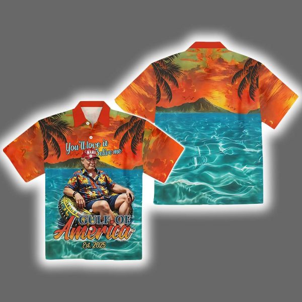 Trump Gulf Of America EST 2025 Hawaiian Shirt