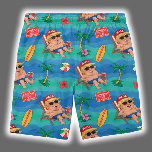 Trump Maga Gulf Of America Est 2025 Beach Hawaiian Shot 2