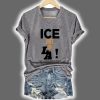 V Neck Retro Abolish ICE Print T Shirt 4