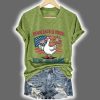V Neck Retro Democracy Is Dying But Hey Nice Fireworks Print T Shirt 3