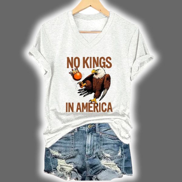 Womens No Kings In America Print T Shirt 3