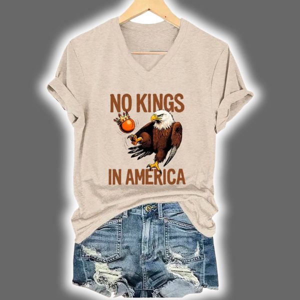 Womens No Kings In America Print T Shirt 4