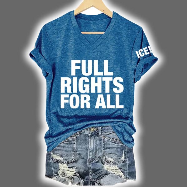 Women's Retro ICE Full Rights For All Print Short Sleeve T-Shirt