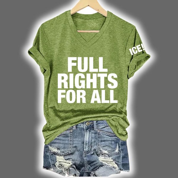 Womens Retro ICE Full Rights For All Print Short Sleeve T Shirt 5
