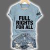 Womens Retro ICE Full Rights For All Print Short Sleeve T Shirt 6