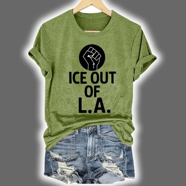 Womens Retro ICE Out of LA Print T Shirt 2